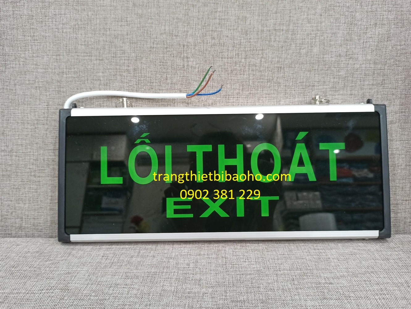 Bảng đèn chỉ dẫn exit dùng điện thoát hiểm 2 mặt