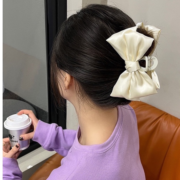 Cặp tóc nơ lụa hai tầng nơ lụa lớn đang yêu chanh xả - Y221