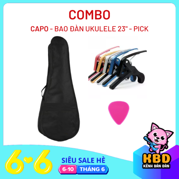 tops [HCM]Combo bao ukulele   capo ukulele