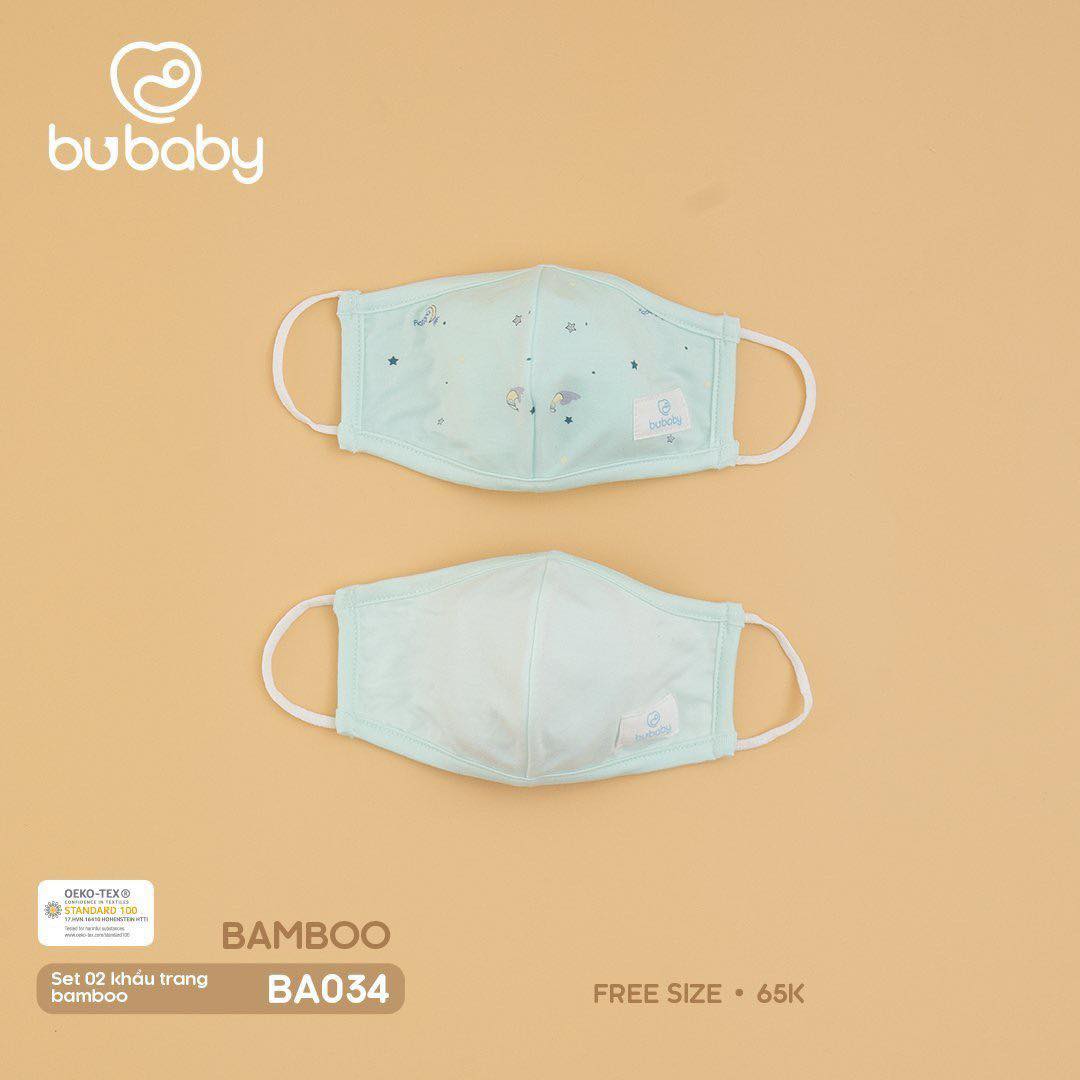Khẩu trang trẻ em sợi tre Bubaby cho bé (set 2 chiếc)
