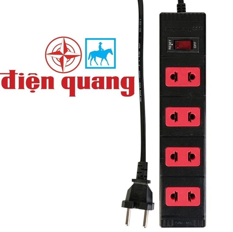 Ổ cắm điện quang eco đq esk 5br 42 eco 4 lỗ 2 chấu dây dài 5 mét