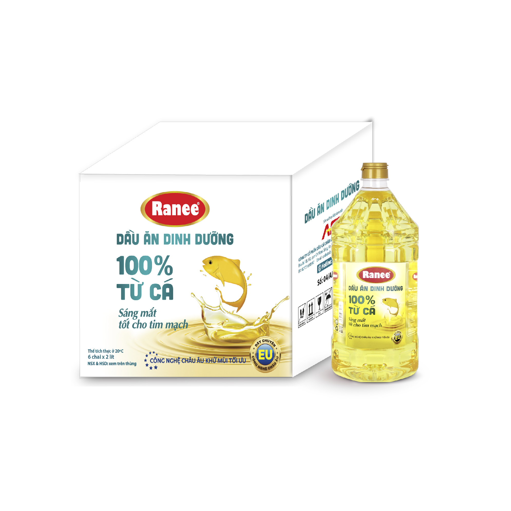 {Đơn 199k tặng hộp bơ -399k tặng vá gỗ} Thùng dầu ăn dinh dưỡng Ranee 2 lít (6 chai)