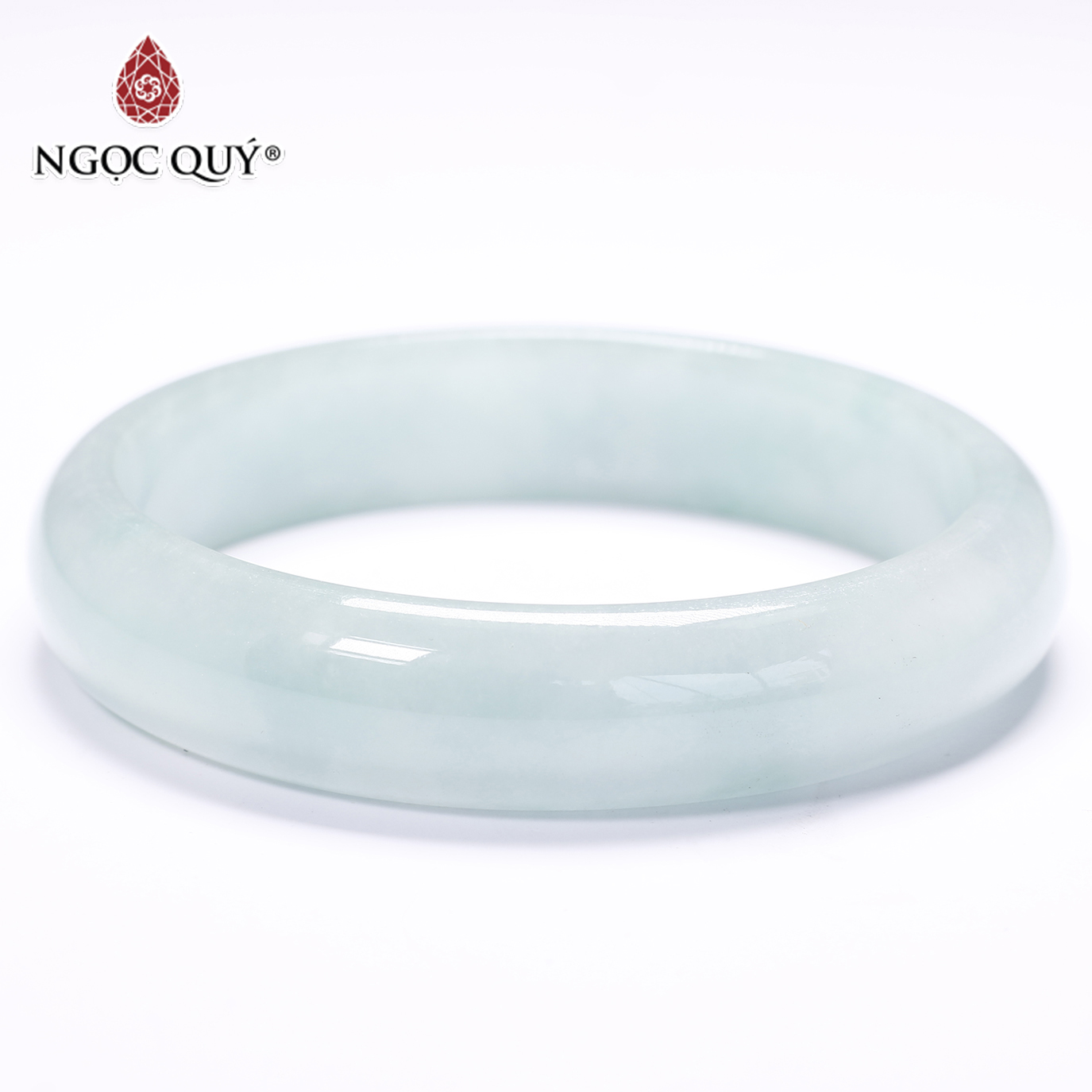 Vòng tay liền khối đá cẩm thạch phỉ thúy mệnh hỏa mộc - Ngọc Quý Gemstones
