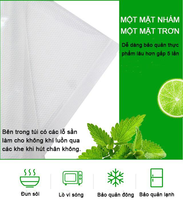Bộ 50 Túi hút chân không một mặt nhám dùng được cho tất cả các dòng máy hút chân không 17x25cm