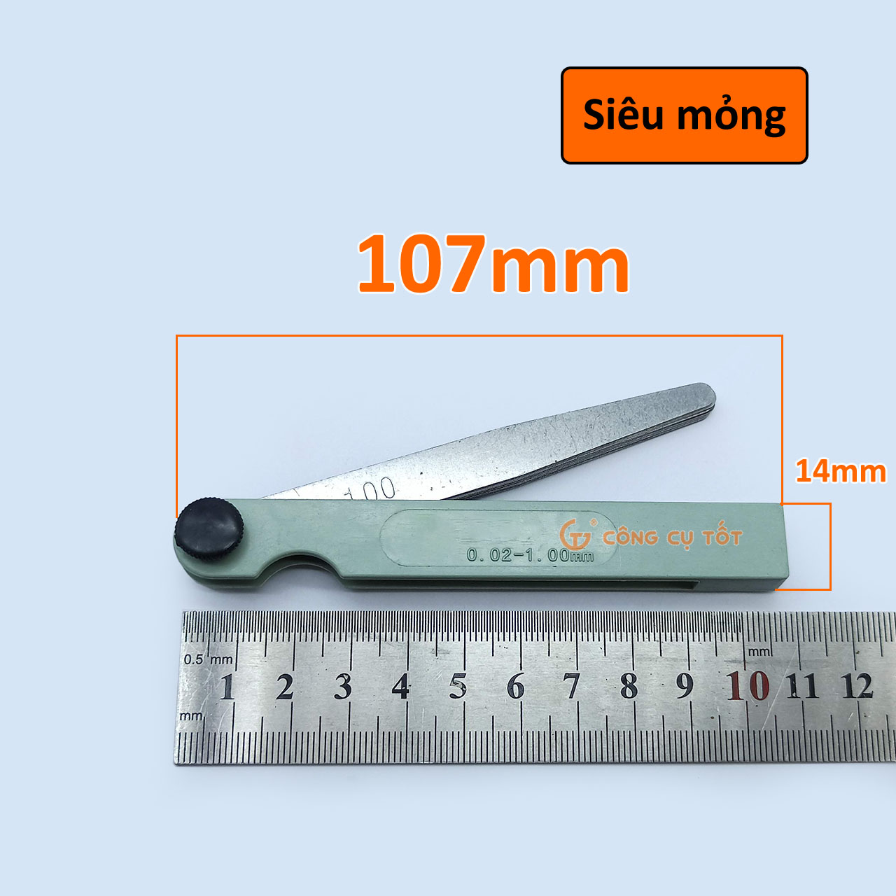 Thước căn lá - thước đo khe hở 17 lá 0.02-1mm