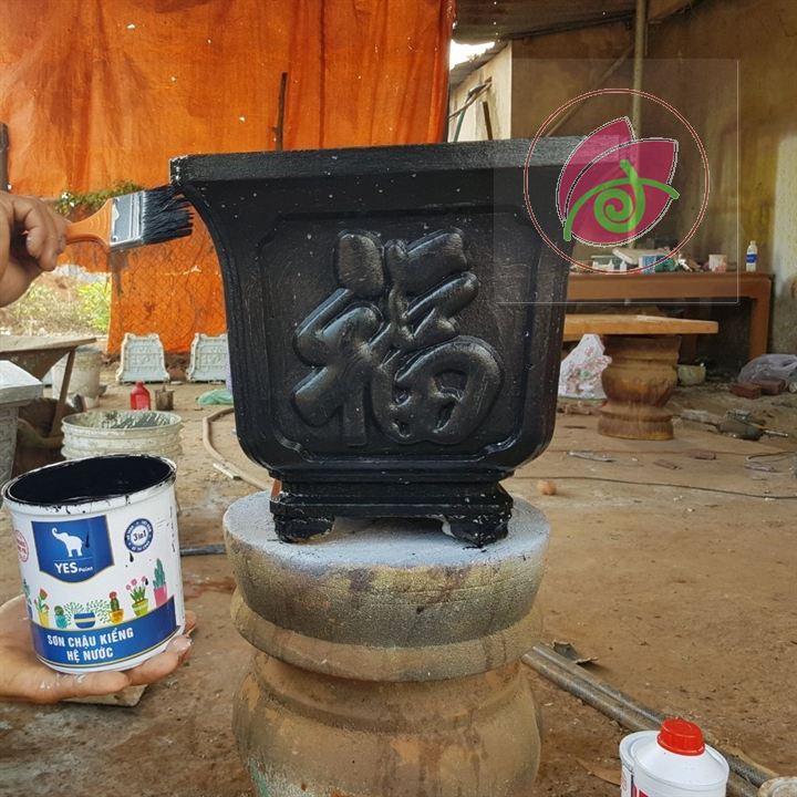Sơn chậu kiểng màu đen bóng hệ nước YES  1kg hoặc 5kg