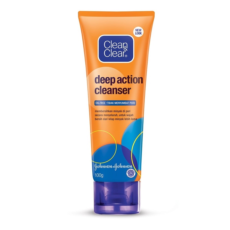 Sữa rửa mặt clean clear deep action daily pore cleanser 100ml / srm s‎e k‎hít lỗ chân lông/kiểm soát nhờn mụn