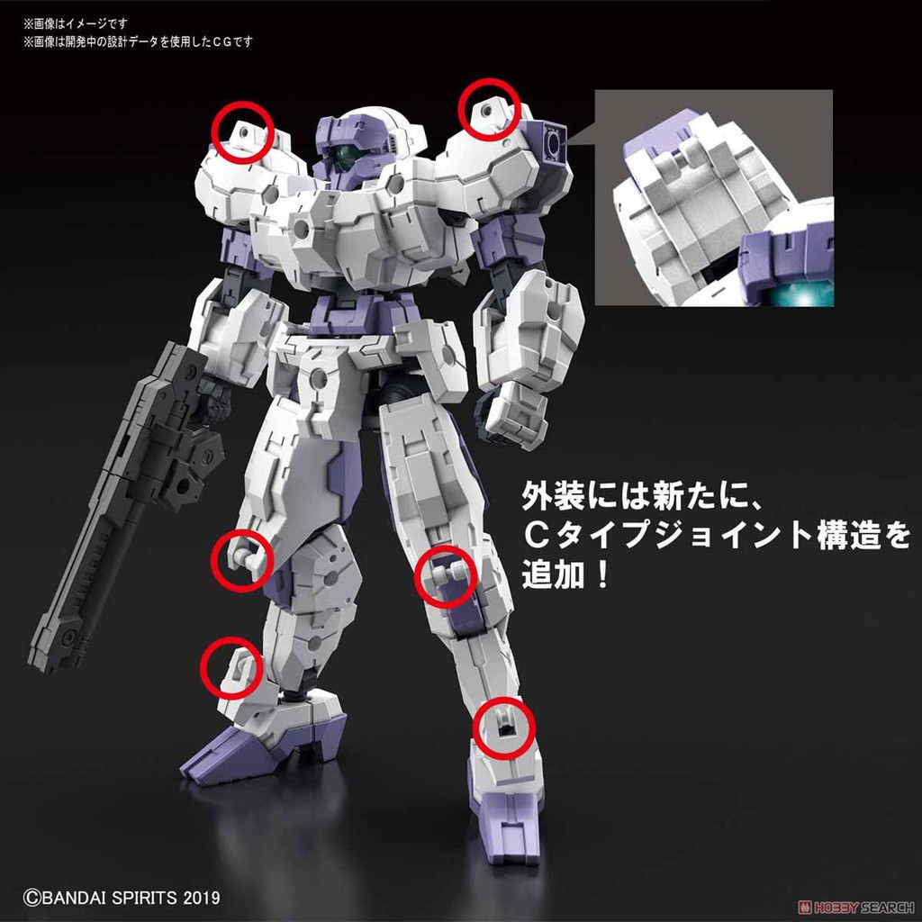 Mô Hình Lắp ráp Bandai 30MM eEXM-21 Rabiot - White