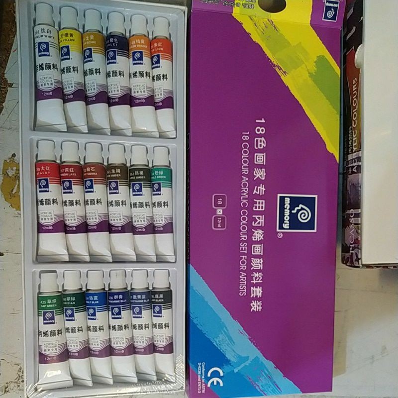 (HÀNG MỚI VỀ)MÀU ACRYLIC MEMORY DẠNG TÚYP 24 MÀU