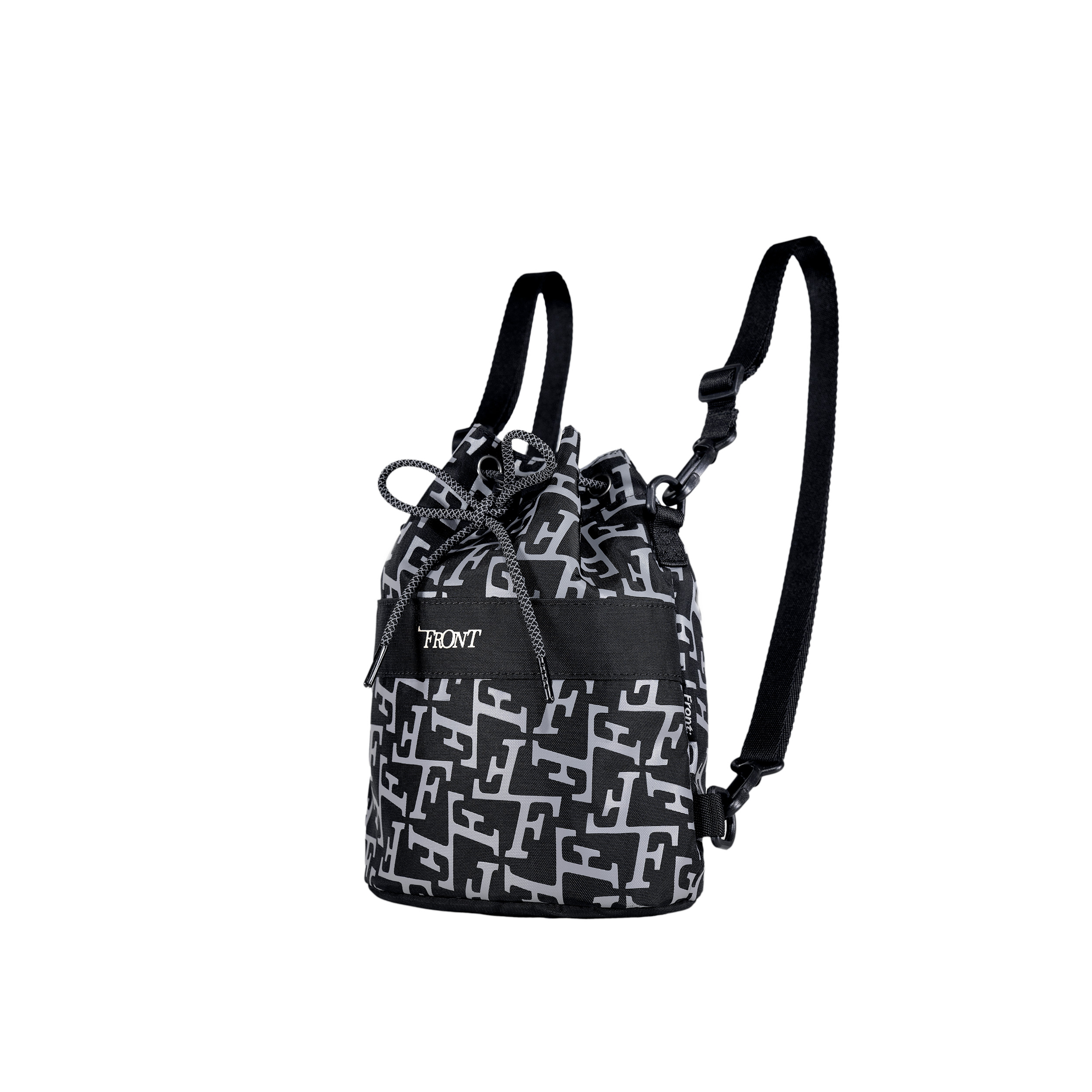 FRONT  The Knight F Abundant Mini Backpack D123 - BLACK - S  ♟ Balo mini FRONT chất liệu Polyester