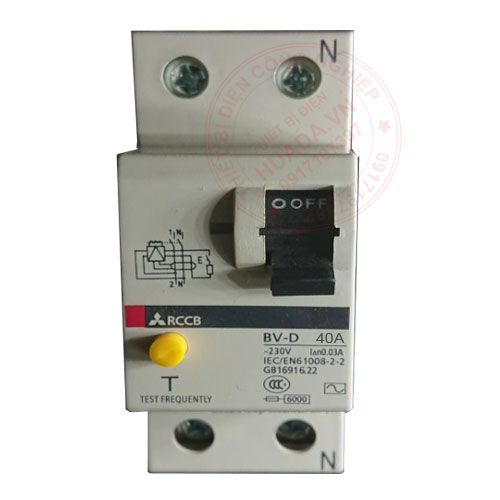 Cầu Dao Chống Giật Mitsubishi 1P+N 40A