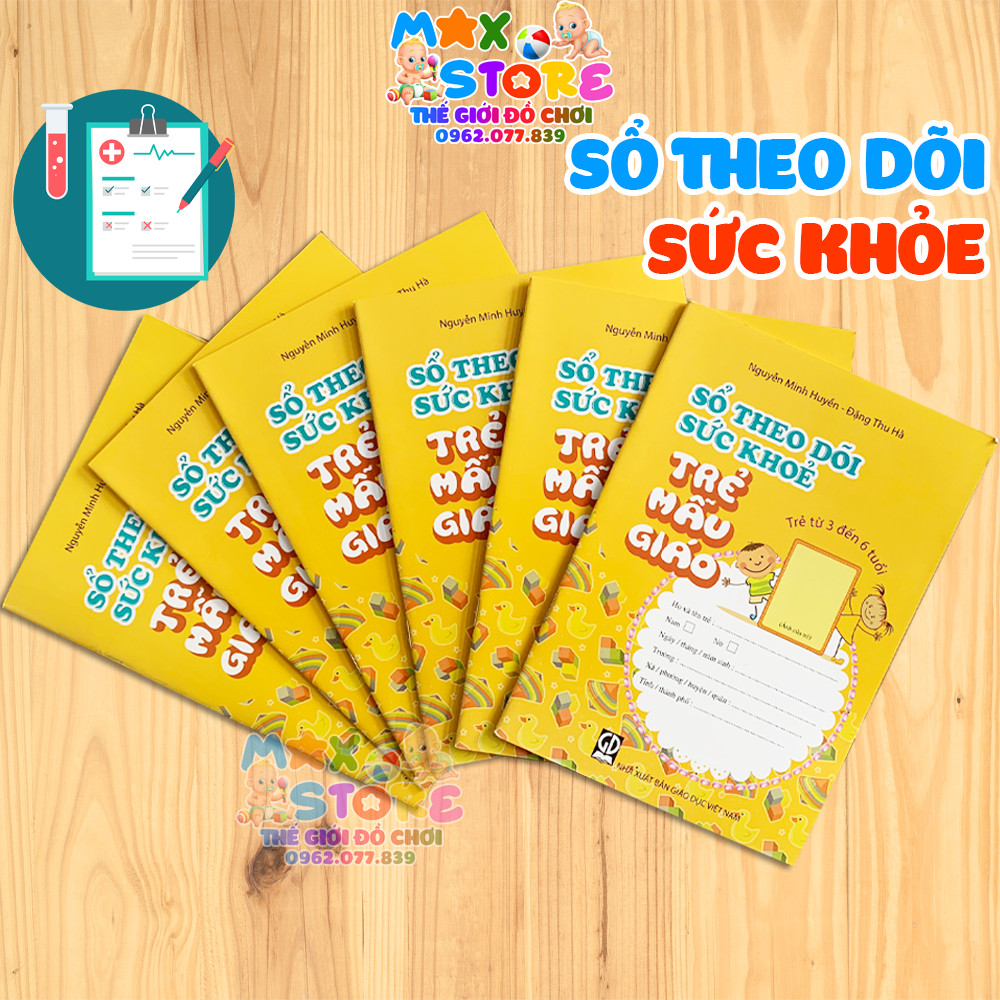Combo 5 quyển sổ theo dõi sức khoẻ trẻ mầm non theo khối nhà trẻ và mẫu giáo