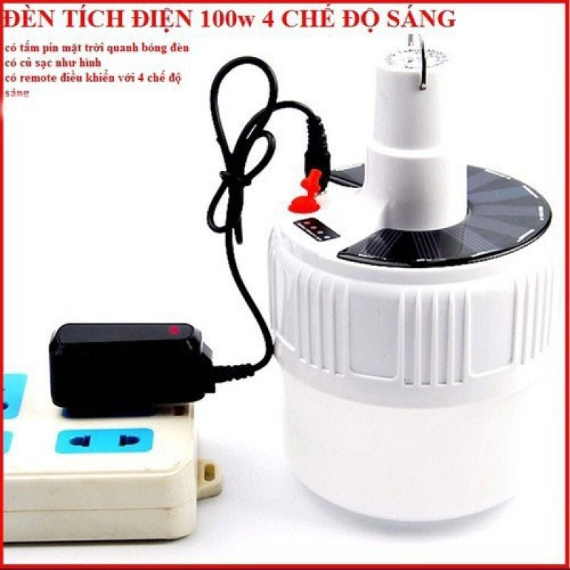 Bóng đèn tích điện LED 100w Sạc tích điện thông minh kèm điều khiển