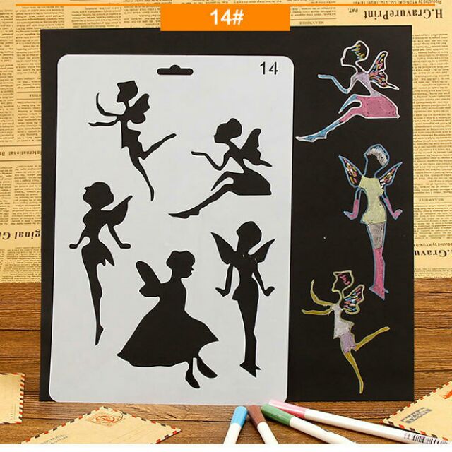 Khuôn Vẽ Mika Dẻo 19*26Cm Hình Thiên Thần