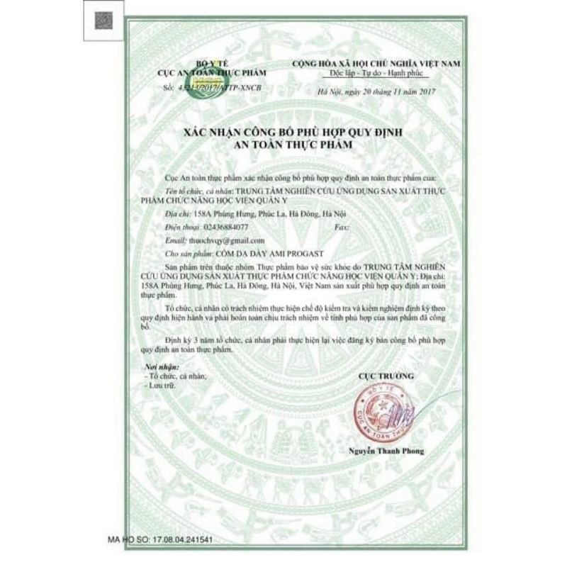 Cốm dạ dày Amiprogast Học viện quân y