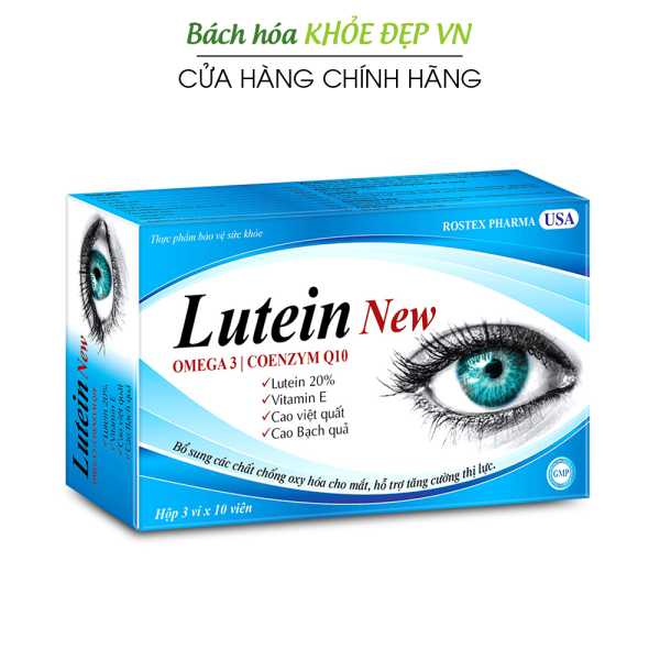 Viên uống bổ mắt Lutein New Omega 3 giảm khô mắt, mờ mắt, mỏi mắt, tăng cường thị lực - Hộp 30 viên giá rẻ