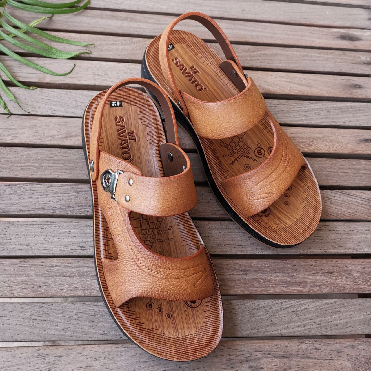 Giày sandal nam da bò thật dép quai hậu nam da bò thật 100% - dqh.136