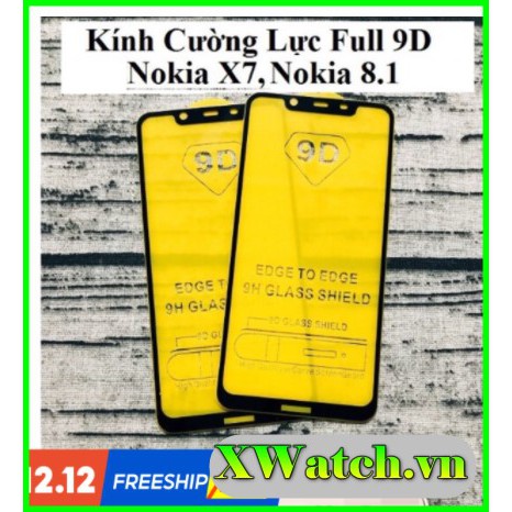 Cường lực full màn full keo nokia x7 / nokia 8.1 plus