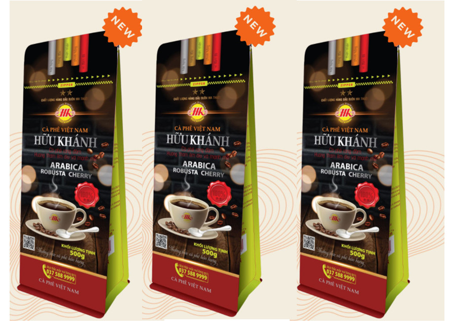 Combo 3 Bịch Cà Phê Hữu Khánh - Cà Phê Pha Phin - Bịch 500gr