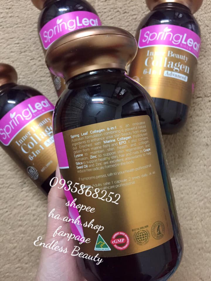 Springleaf Inner Beauty Collagen 6-In-1 Advanced 180 viên