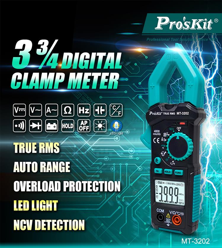 Ampe kẹp dòng AC Pro'skit MT-3202 (True RMS)