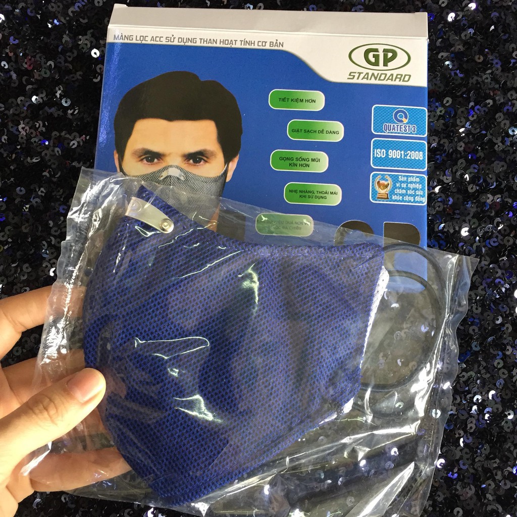 Khẩu Trang GP Standard Hoàng Thanh - 6 Lớp Có Than Hoạt Tính Cản Bụi Giọt Bắn Khử Mùi