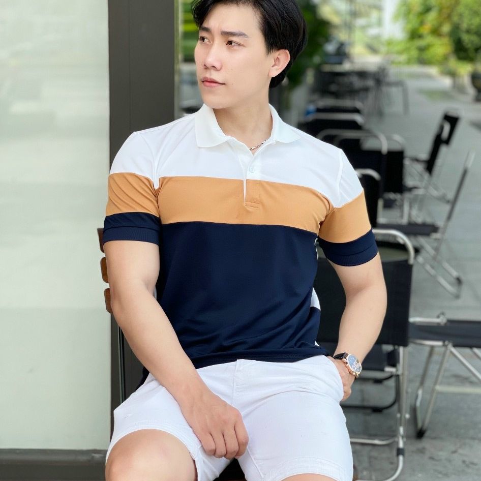 Mẫu 01 Áo thun nam POLO phối cổ bẻ đơn giản vải xuất xịn chuẩn form đẹp