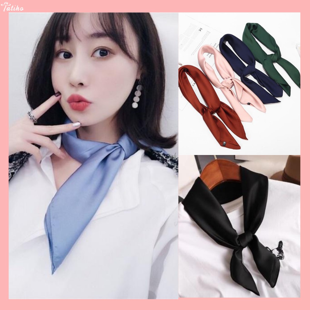 Khăn Lụa Vuông ( Khăn Turban) Cao Cấp Trơn Chất Liệu Lụa Chiffon 70x70cm - Mã KL039