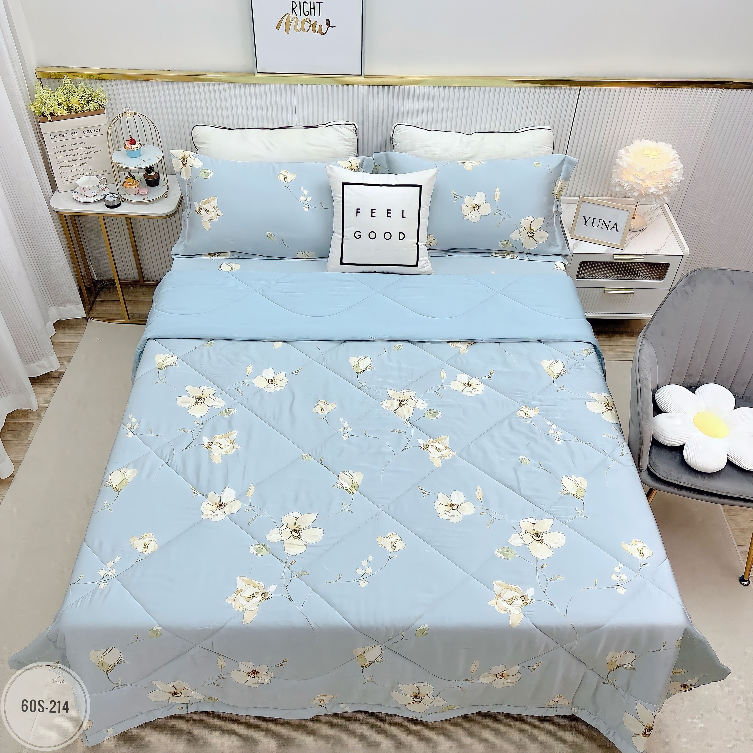 1.Bộ chăn ga gối LỤA TENCEL 60S ( ảnh shop tự chụp )