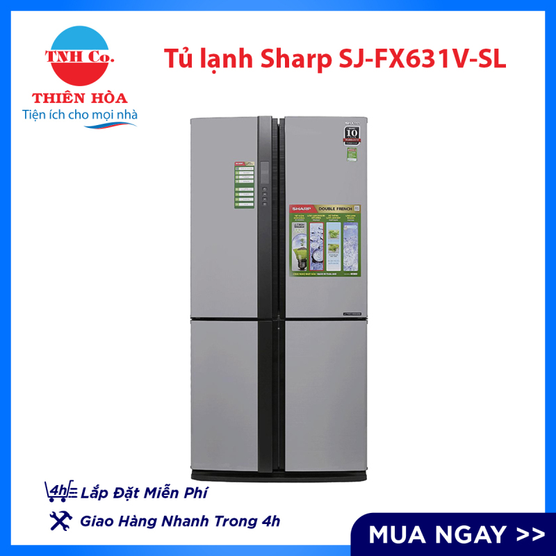 Tủ lạnh Sharp inverter 626 lít SJ-FX631V-SL