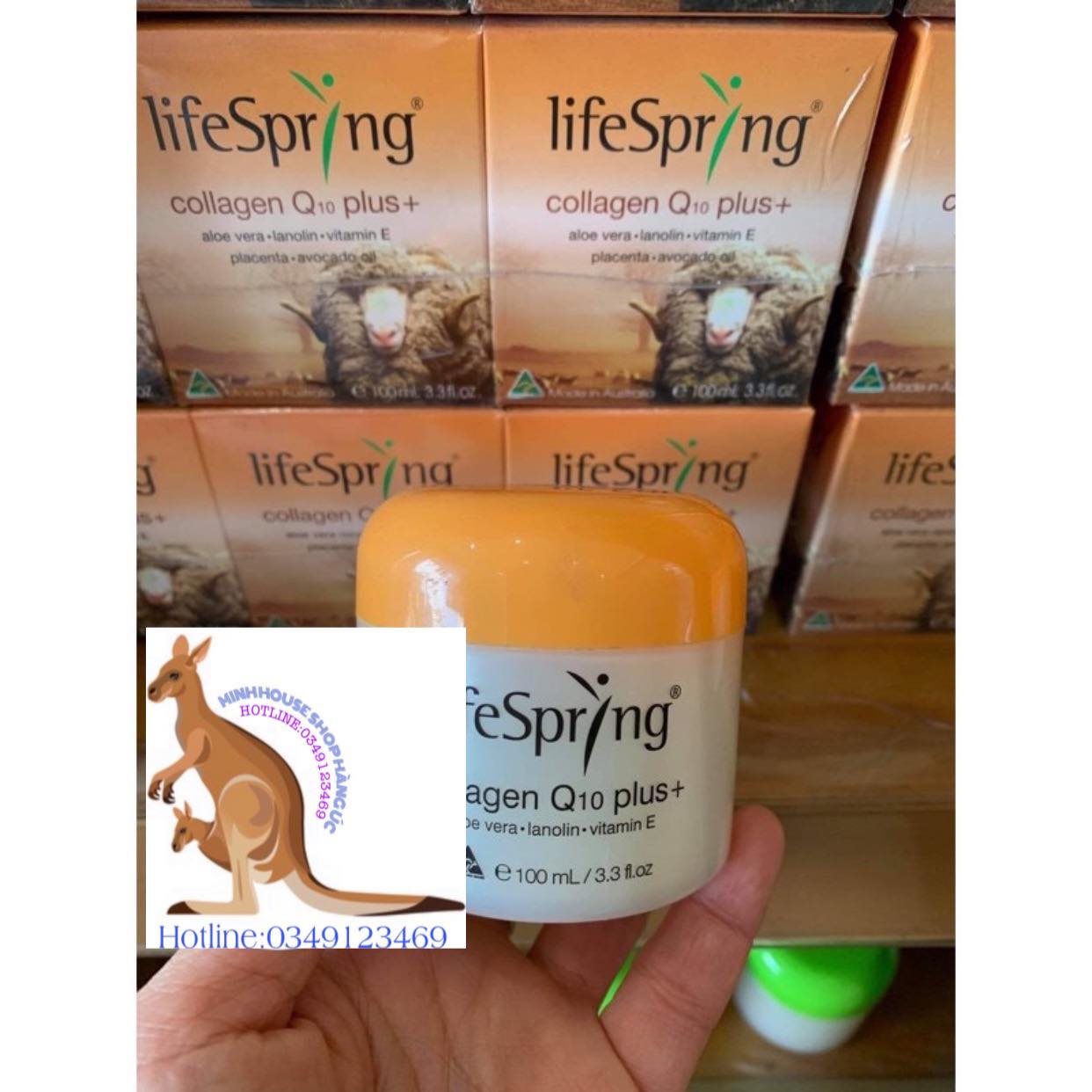 Kem collagen nhau thai cừu q10 trắng da mờ nám