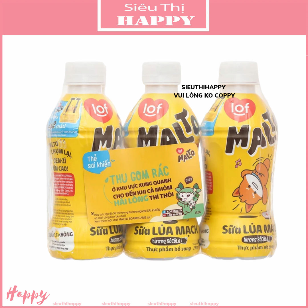 Sữa Malto Lúa Mạch Hương Socola Chai 240ml