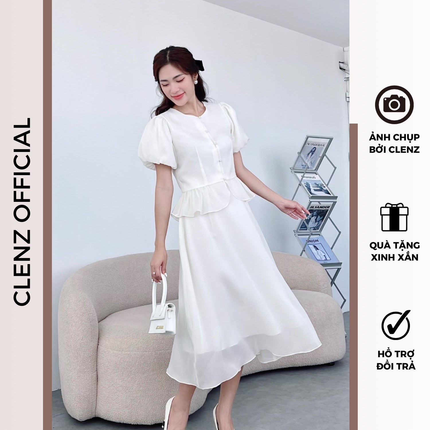 [ Clenz - Váy thiết kế cao cấp ] Đầm tiểu thư dự tiệc sang trọng SET04