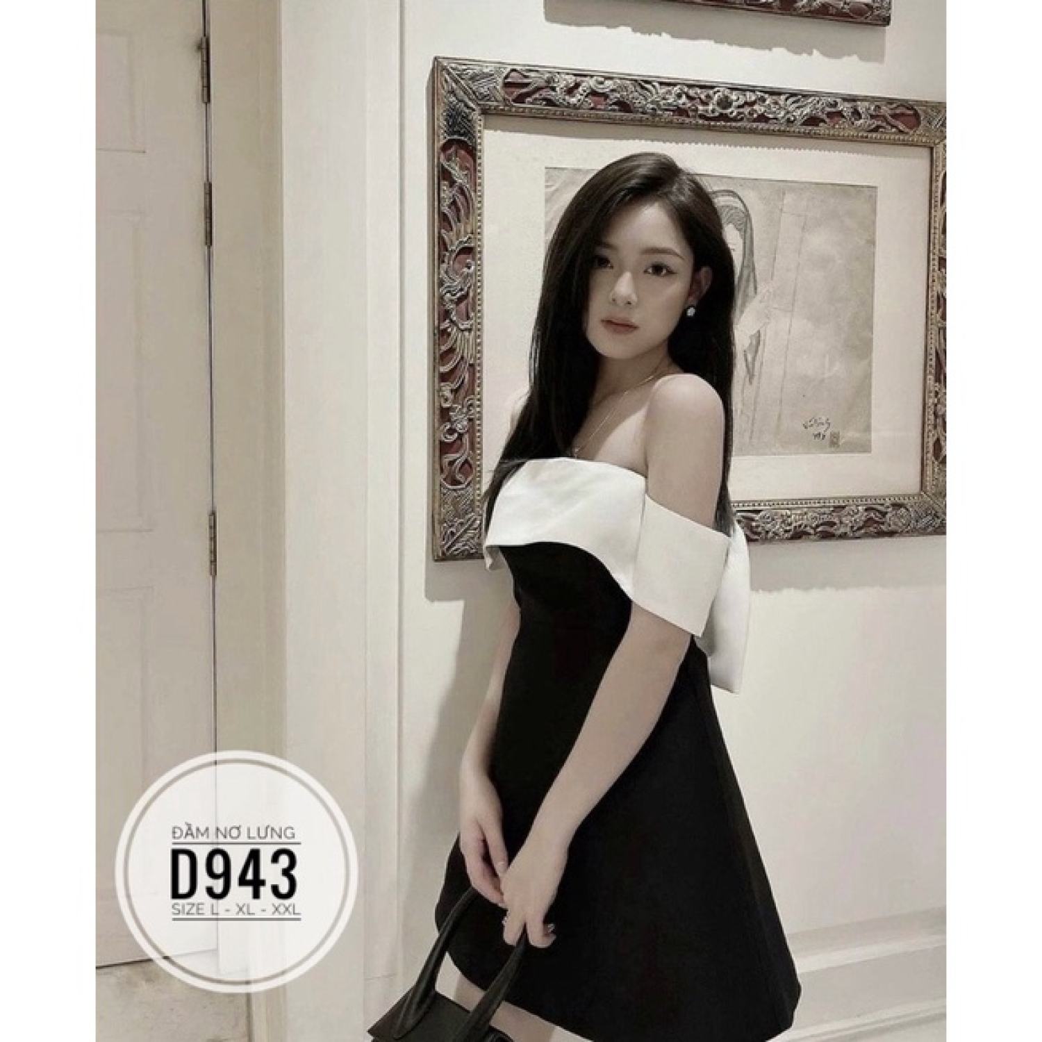 (60-90KG) MINSTORE Bigsize Đầm nơ lưng D943