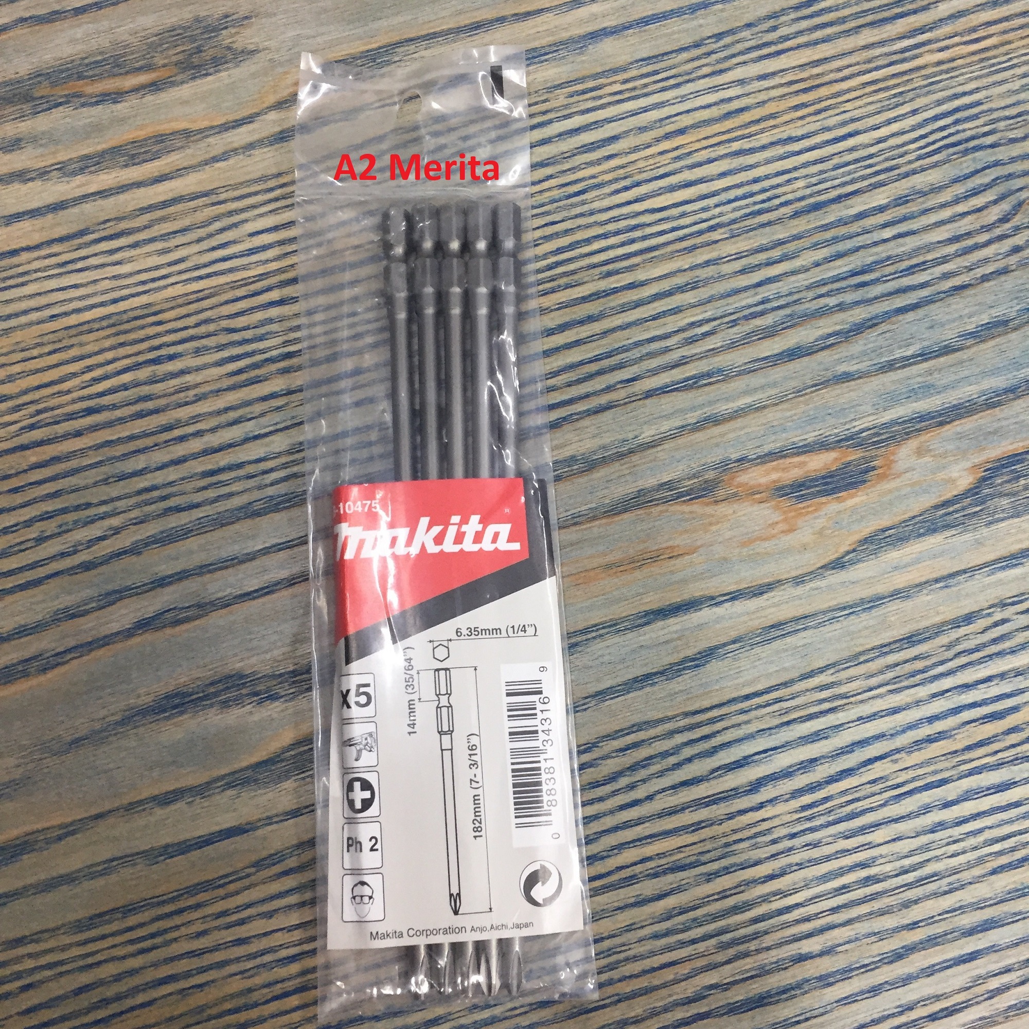 Mũi vít bake Ph2x182mm Makita B-10475 ( GIÁ - 01 mũi )