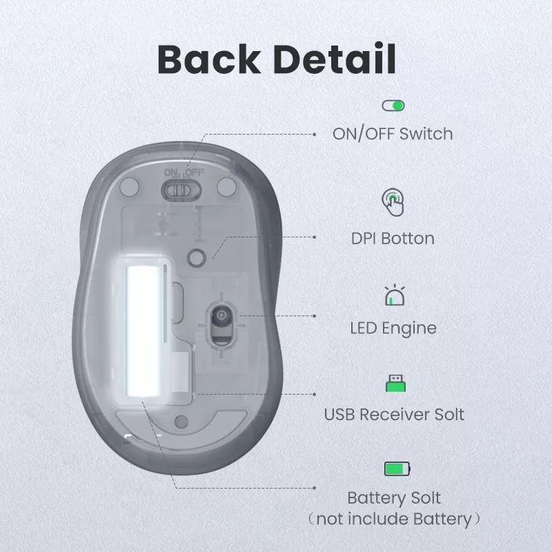 Chuột không dây 2.4G Silent Click 2400 DPI Ugreen 90371