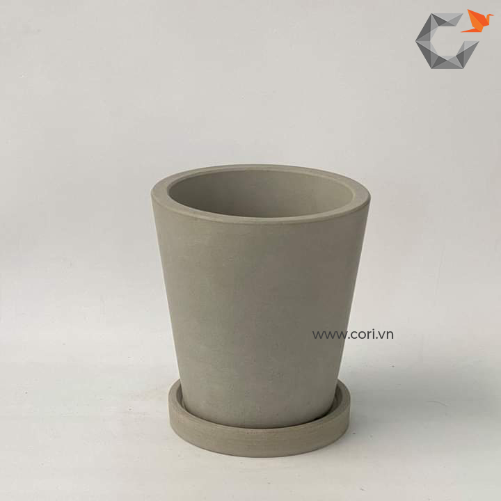 Chậu xi măng cap cấp Cori, chậu hình thang