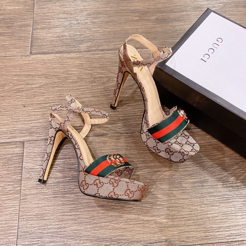 GIÀY CAO GÓT NỮ SANDAL CAO GOT DUP 12P QUAI BẢN NGANG HỌA TIẾT CAO CẤP giá rẻ
