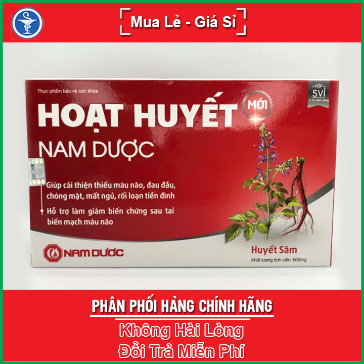 Hoạt Huyết Nam Dược - Giúp bổ huyết giảm nguy cơ nhồi máu cơ tim Hộp 50 viên