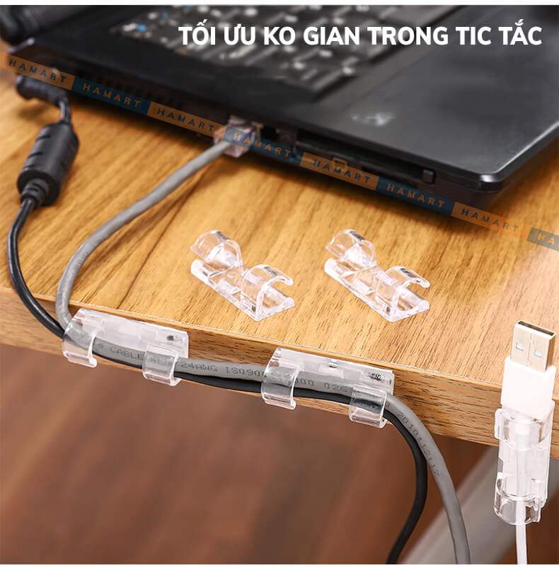 Vỉ 20 Nẹp Dây Điện LỚN Dán Tường Móc Treo Kẹp Cố Định Dây Cáp Thiết Bị Lớn TV Tủ Lạnh Ổ Cắm Điện