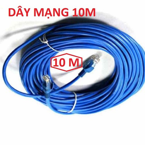 Cáp mạng (Lan) 10 mét đúc sẵn 2 đầu (xanh) Cat5E
