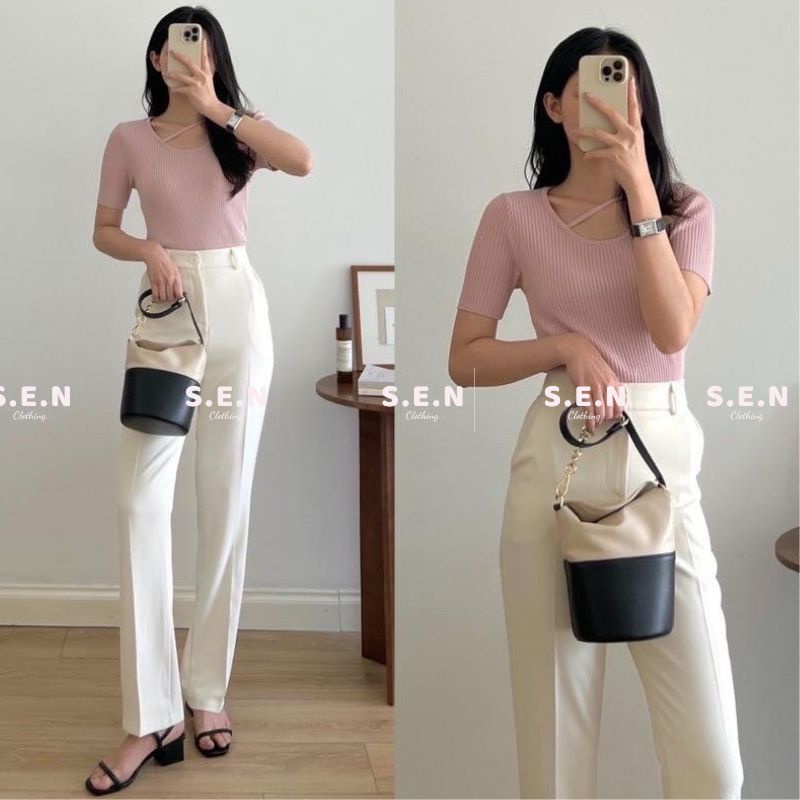 Quần tây ống loe nhẹ big size S-2XL