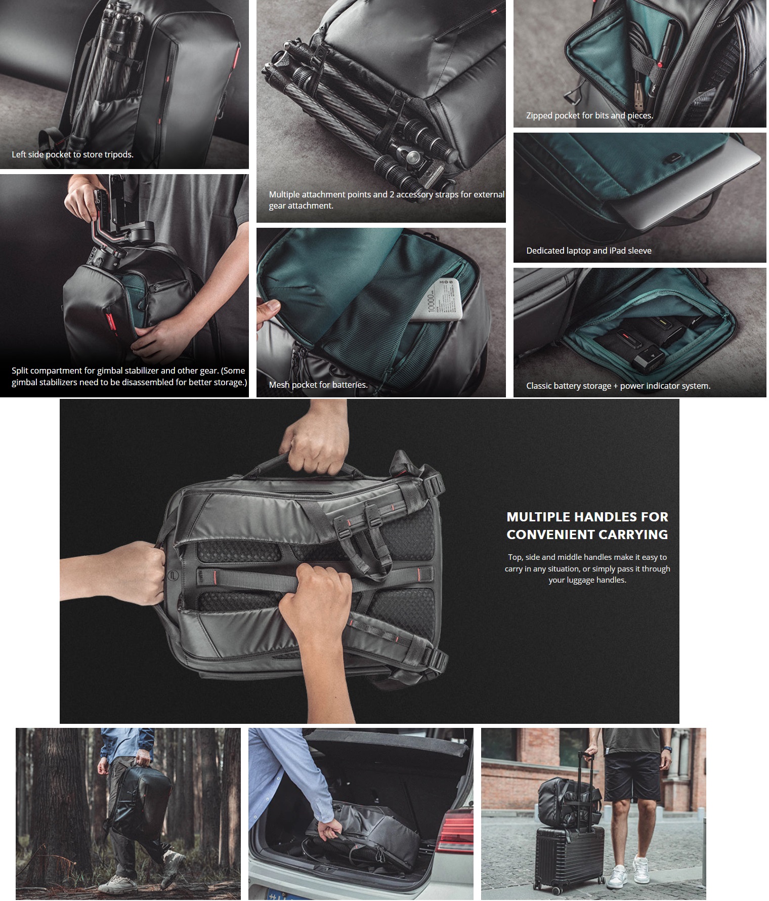 Balo máy ảnh PGYTECH OneMo Lite 22L, Black