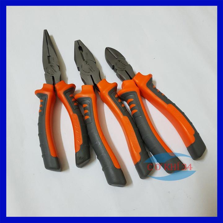 COMBO Bộ 3 Kìm Điện, Cắt, Mỏ Nhọn 8 inch KAPUSI Nhật