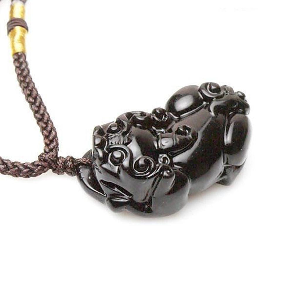 Dây chuyền tỳ hưu opal đen tự nhiên