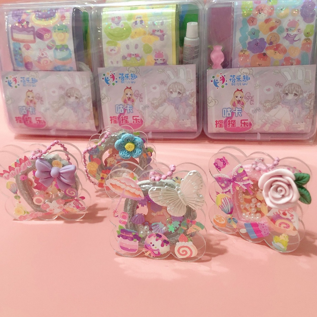 Set DIY trang trí móc khoá khung ảnh tim CuteMe (2 móc khoá/set)