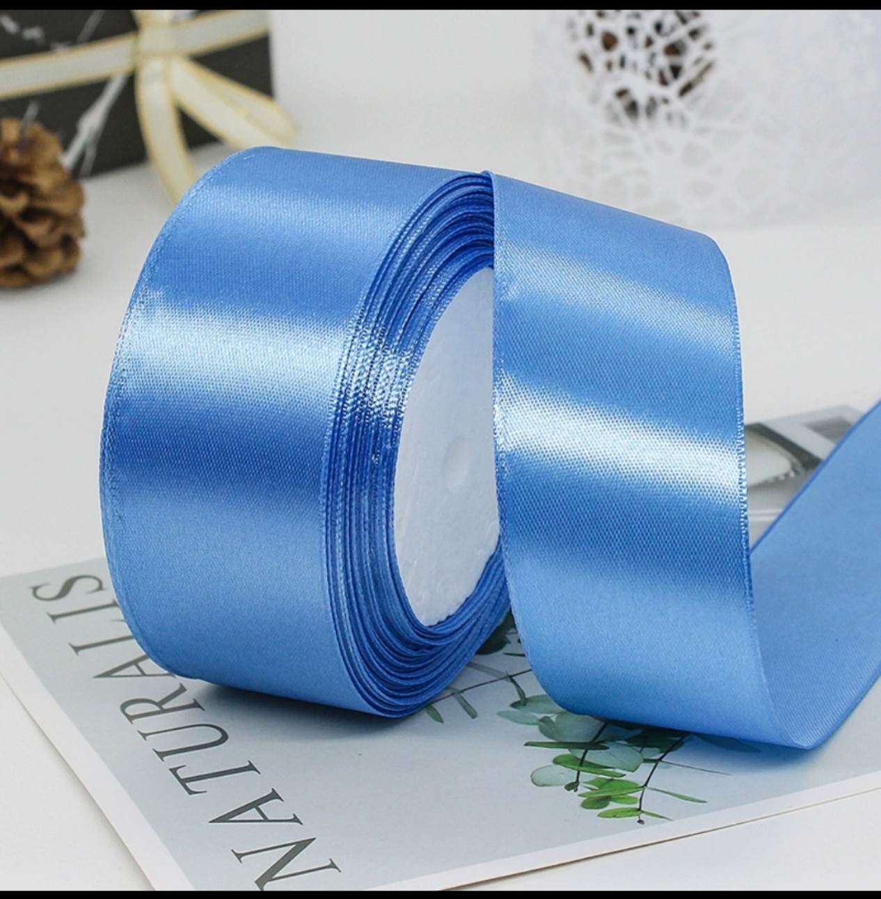 (lố 5 cuộn) Ruy băng Vải lụa stain ♤ bản rộng 4cm♡