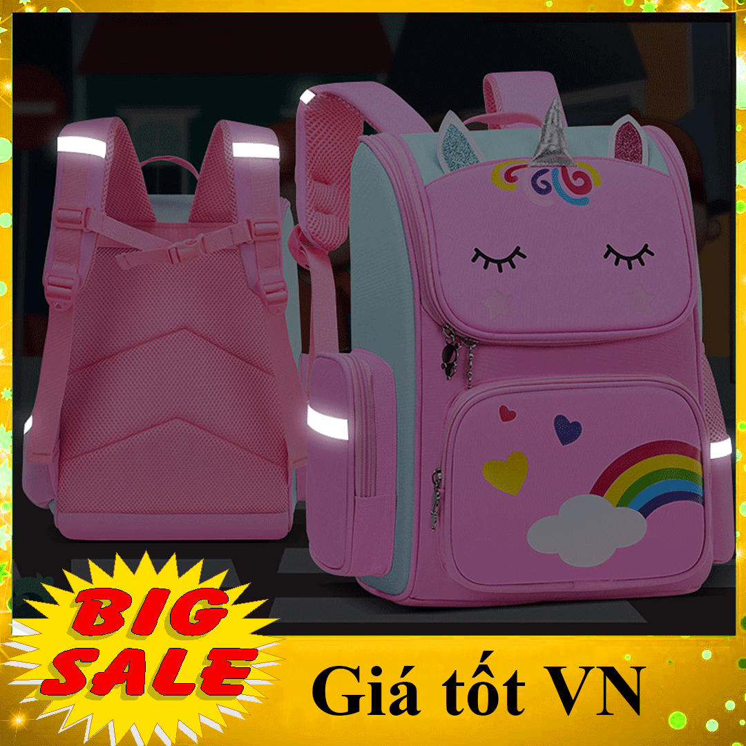 [CHỌN MÀU- SIZE 37CM] Ba lô Đi Học Cho Trẻ Em Học Sinh Tiểu Học Lớp 1-3 Hình kì lân Cho Bé Gái, TRai Ba Lô Chống Gù Form Hộp Nhẹ Siêu Nhẹ Bảo Vệ Sườn Lưng Dễ Thương, Cặp sách học sinh chống thấm nước, có phản quang