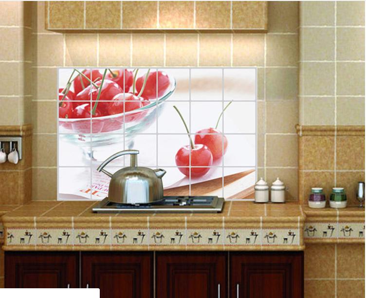 Decal dán bếp tráng nhôm - Trái Cherry Đỏ