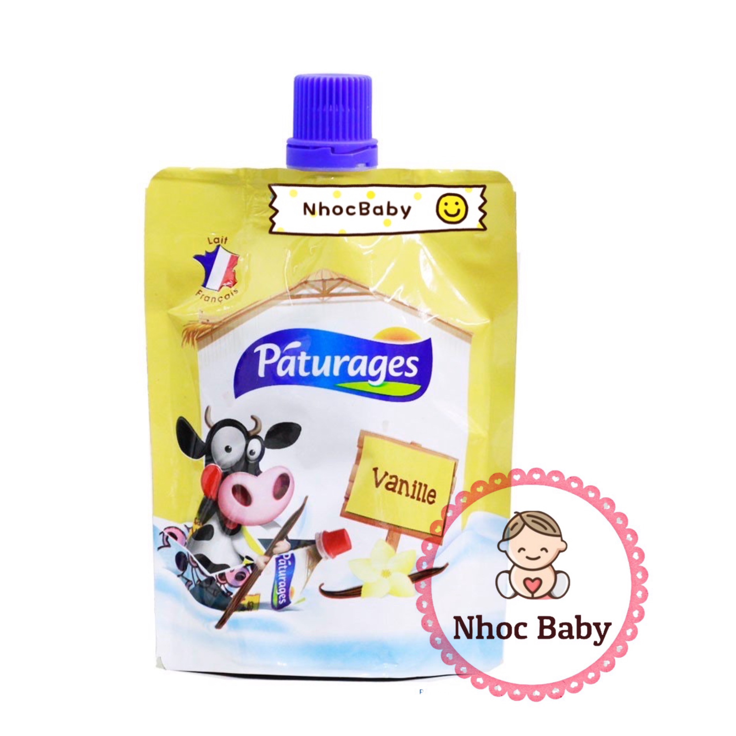 Váng sữa Paturages vị vani dạng túi Pháp - túi 85gr